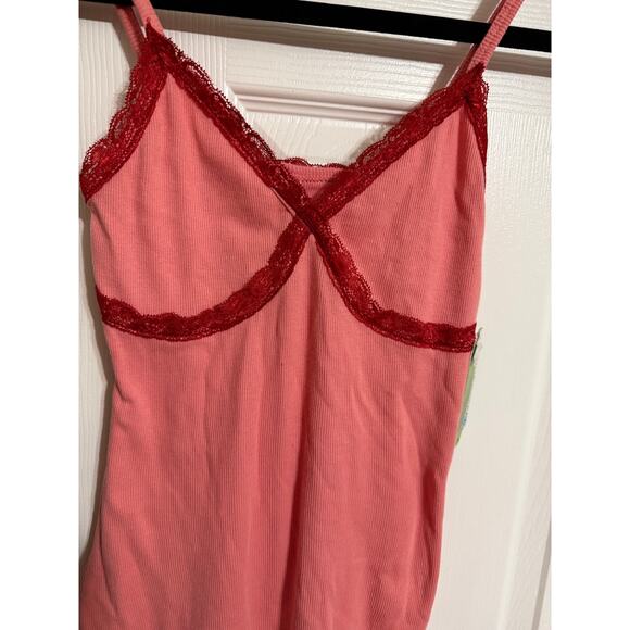 Size XS Women's Sleeveless Lace Trim Knit Bodycon Dress - Wild Fable Coral Pink - Picture 3 of 7